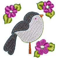 Bird & Flowers embroidery designs