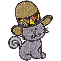 Kitty With Cap embroidery designs
