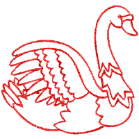 Redwork Swan embroidery designs