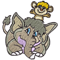 Elephant & Mice embroidery designs