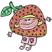 Kid In The Fruit embroidery designs