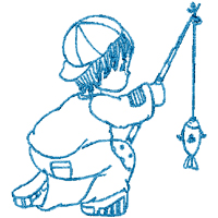 Fishing embroidery designs