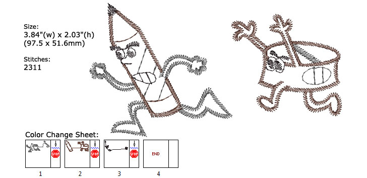 pencil embroidery designs