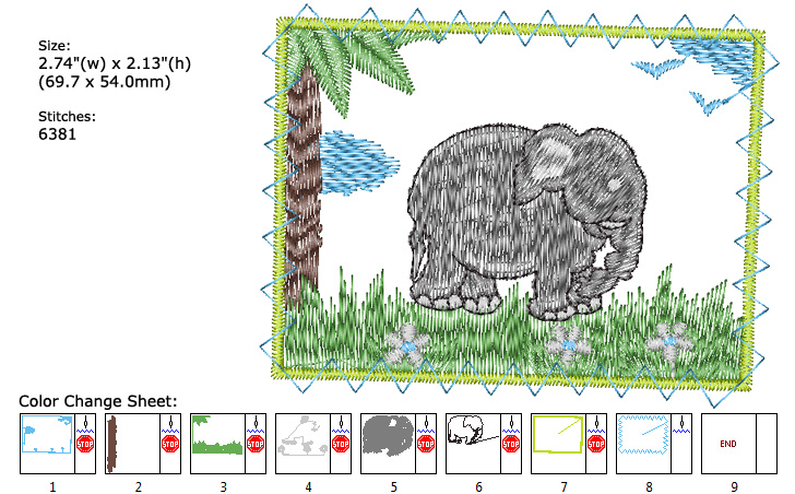 elephant embroidery designs