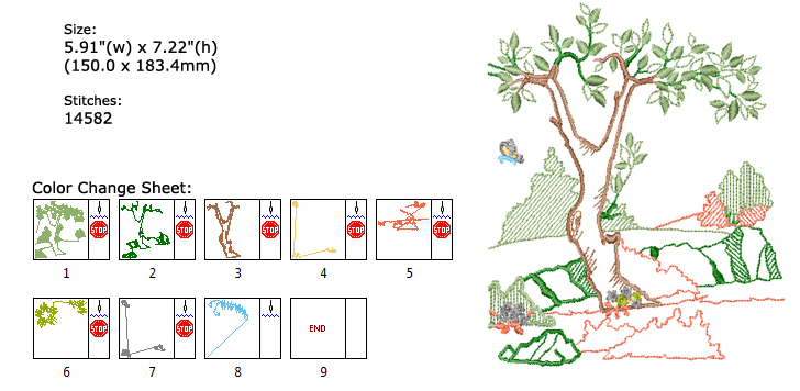 nature embroidery designs
