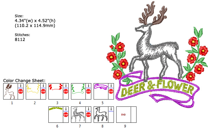 deer embroidery designs