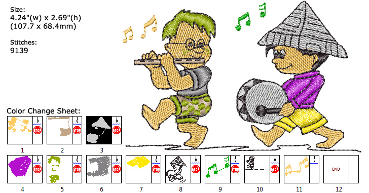 music embroidery designs