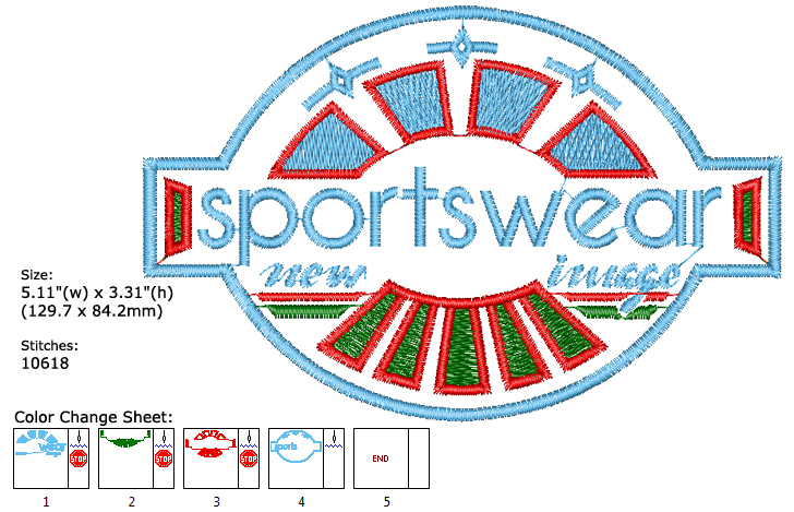 Sport embroidery designs