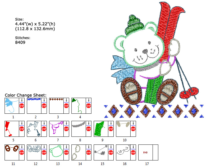 Winter Bear embroidery designs