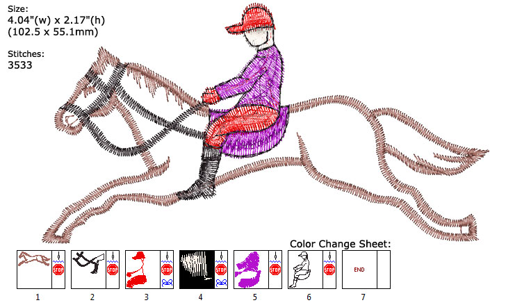 Horse Riding embroidery designs