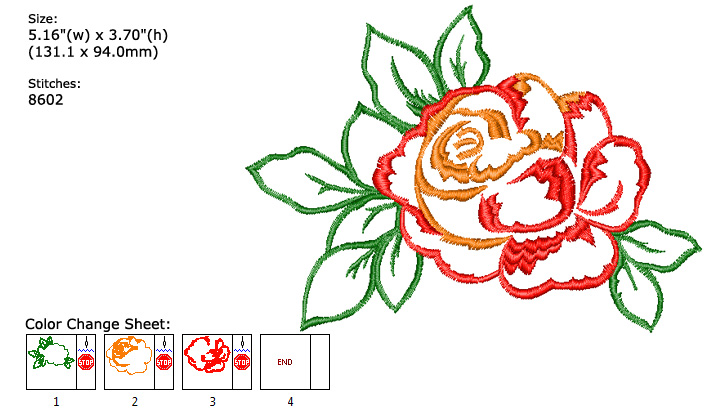 Rose embroidery designs