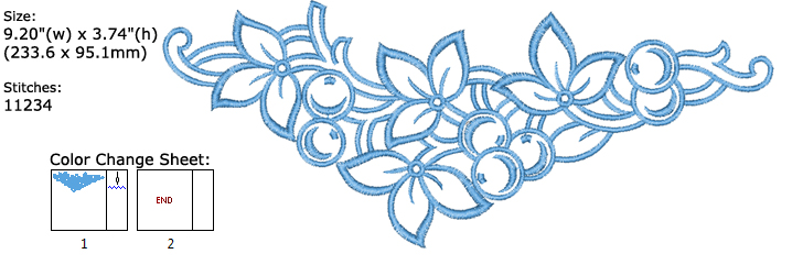 Floreal border embroidery designs