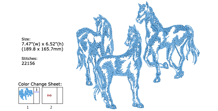 Horses embroidery designs
