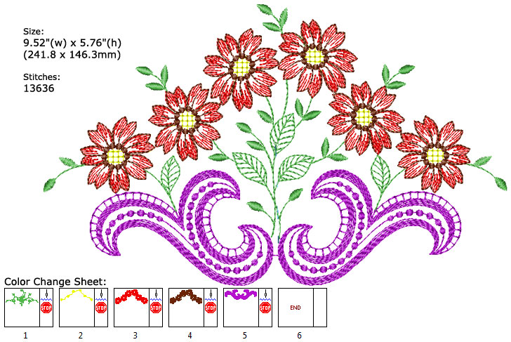 Flowers embroidery designs