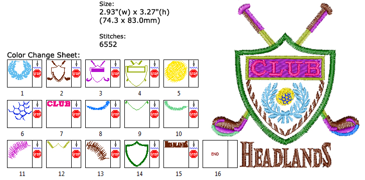 Club embroidery designs