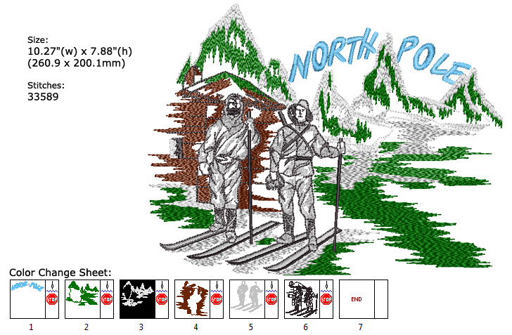 North Pole embroidery designs