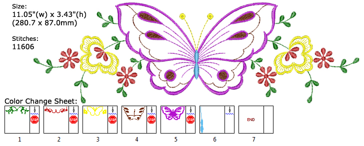 Butterfly embroidery designs