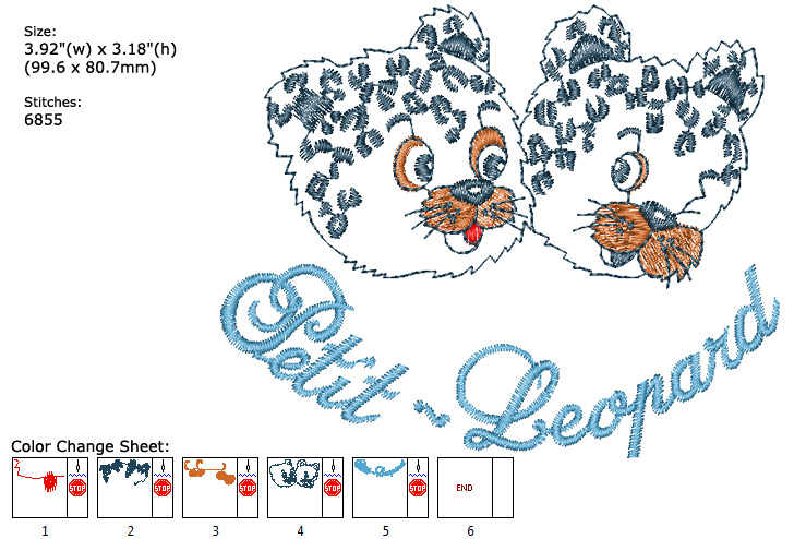 Leopard embroidery designs