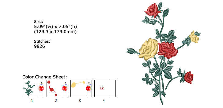 Roses embroidery designs