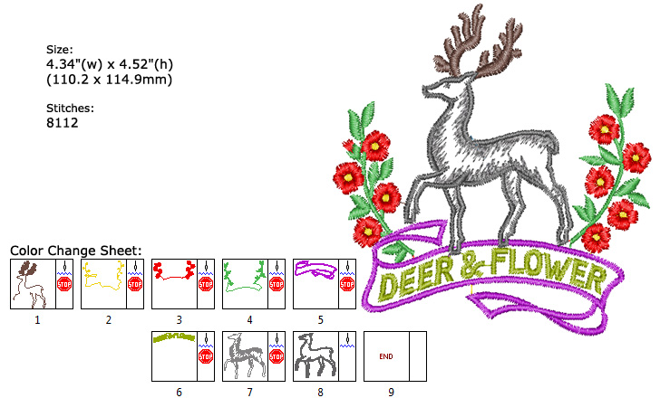 Deer embroidery designs