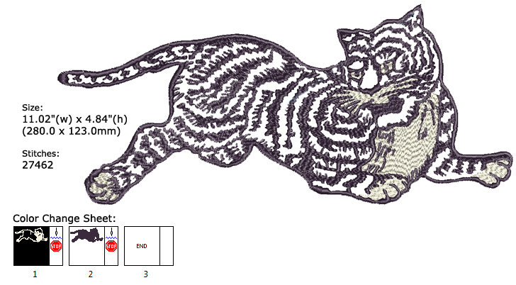 Tiger embroidery designs