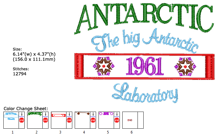 Antarctic embroidery designs