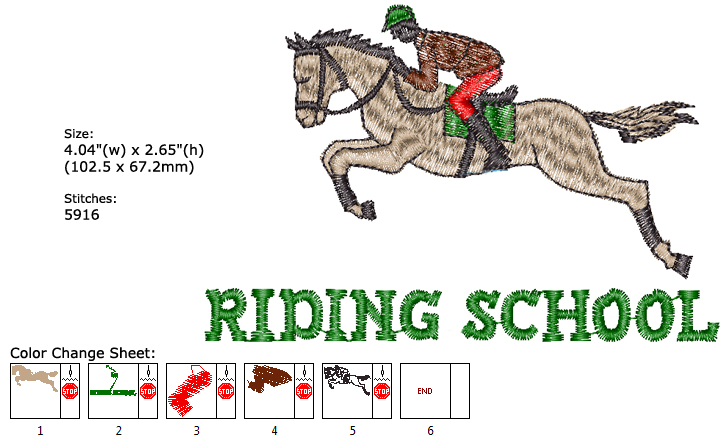 Riding School embroidery designs