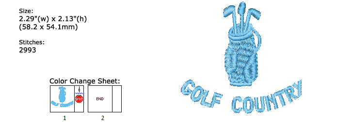 Golf embroidery designs
