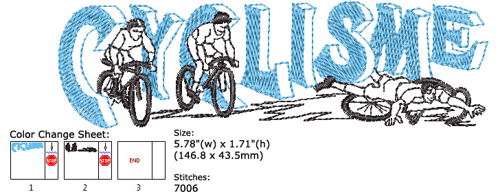Cycling embroidery designs