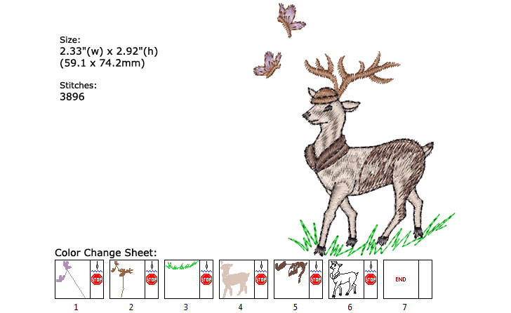 Deer embroidery designs