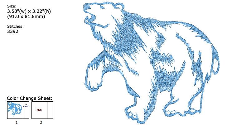Polar Bear embroidery designs