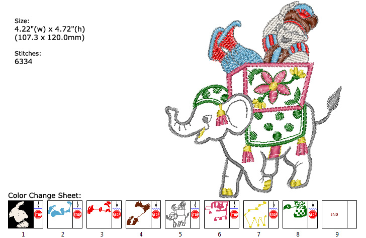 Elephant embroidery designs