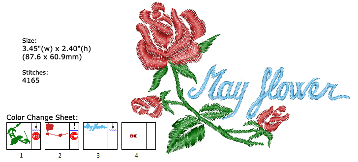 May flower embroidery designs
