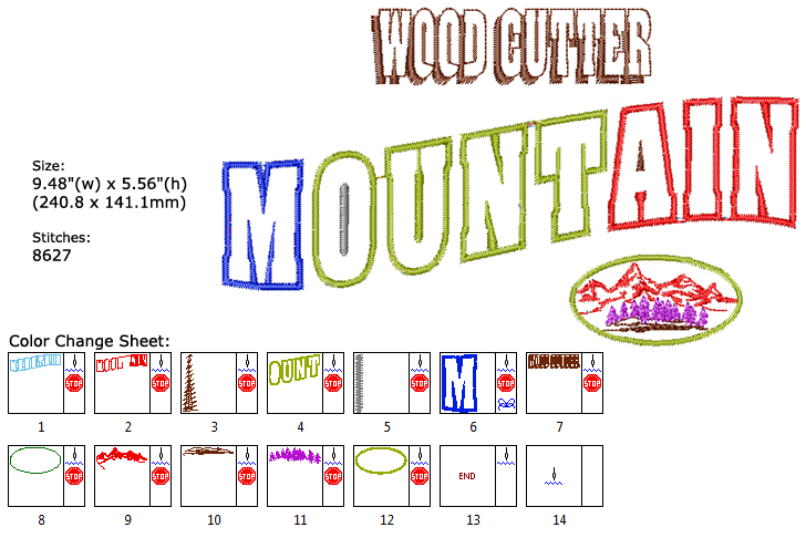Mountain embroidery designs