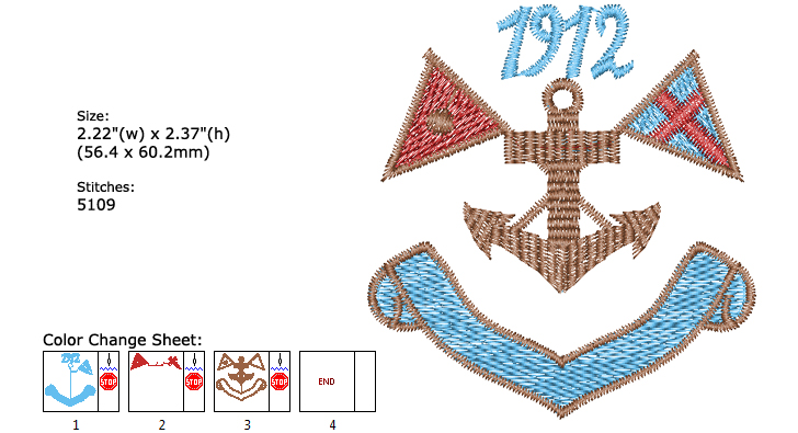 Anchor embroidery designs