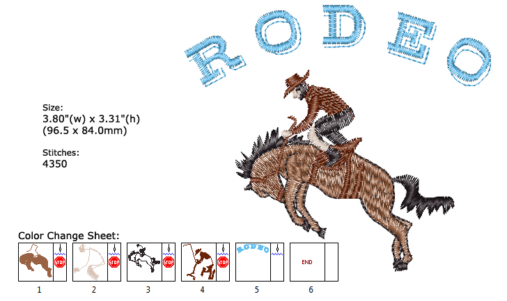 Rodeo embroidery designs
