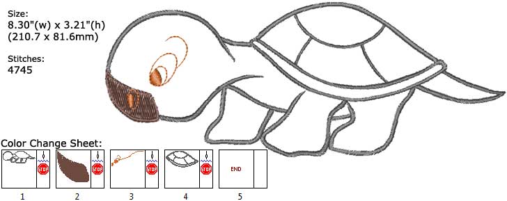 Tortoise embroidery designs