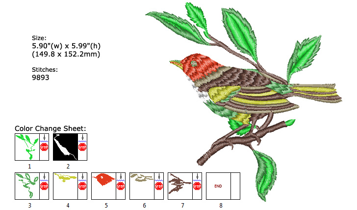 Bird embroidery designs