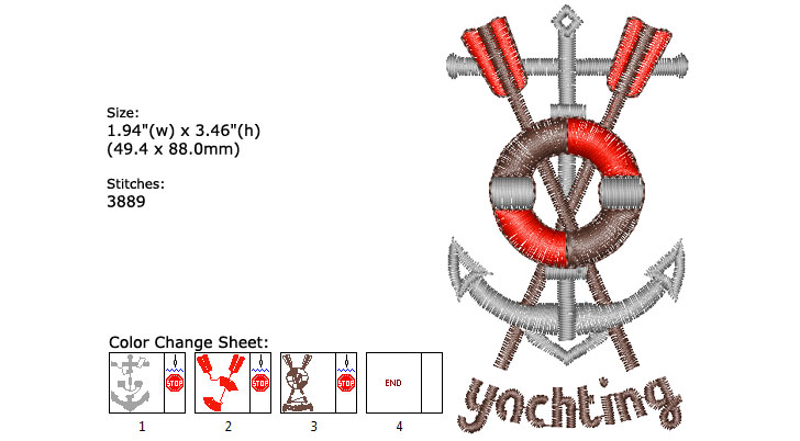 Yachting embroidery designs