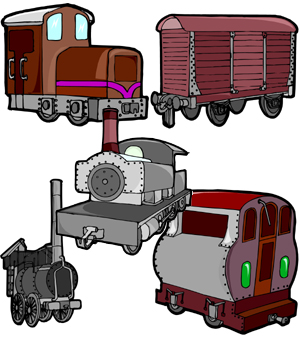 trains embroidery designs