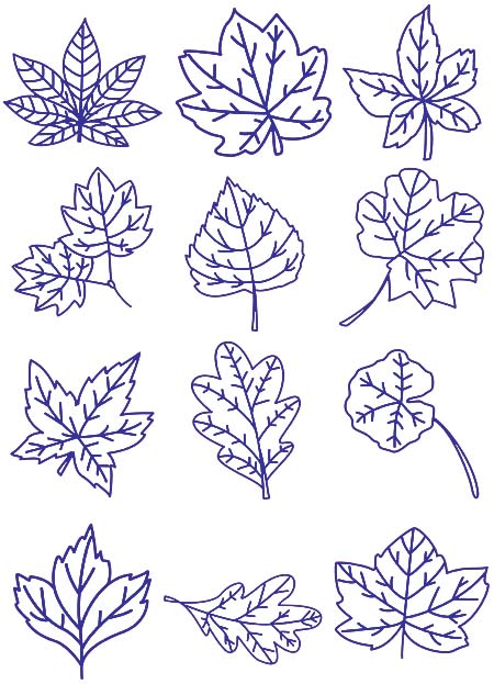 leave embroidery designs