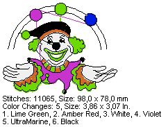 clown embroidery designs