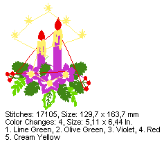 candle embroidery designs