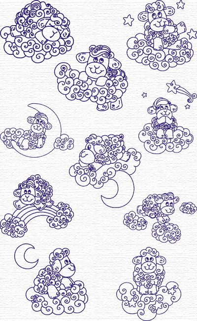 Sheeps embroidery designs
