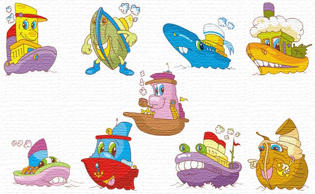 Living Ships embroidery designs
