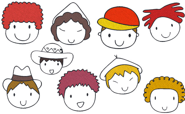 Face embroidery designs