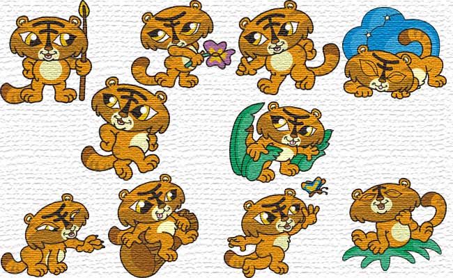 Tigers embroidery designs