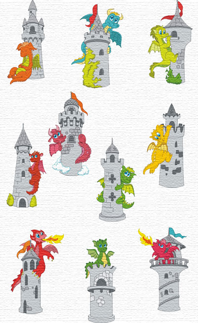 The Dragon Tower embroidery designs
