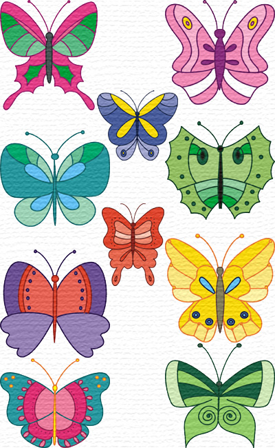 Butterflies embroidery designs