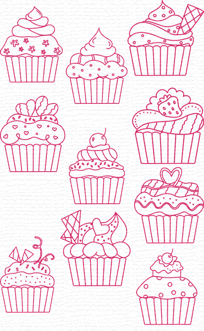 Cupcake embroidery designs
